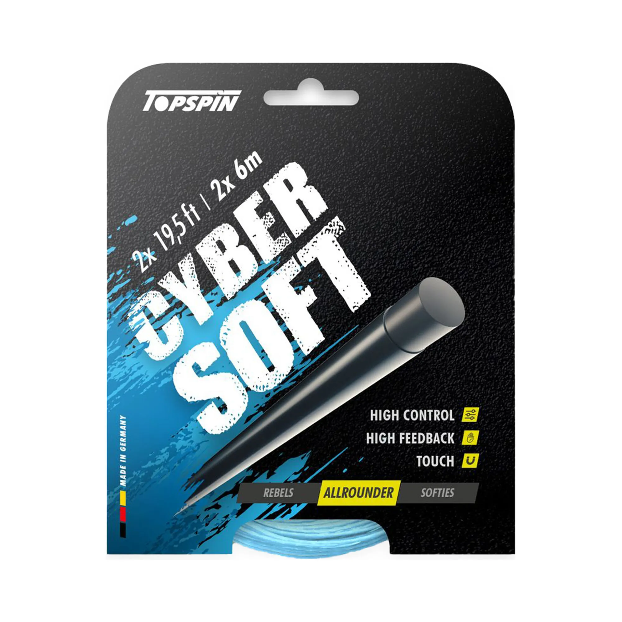Topspin Cyber Soft 12m Set Di Corde - Blu Chiaro 3 Topspin Cyber Soft 12m Set Di Corde - Blu Chiaro