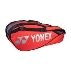 YONEX Pro Racquet Bag Borsa Per Racchetta Da 6 - Rosso, Nero